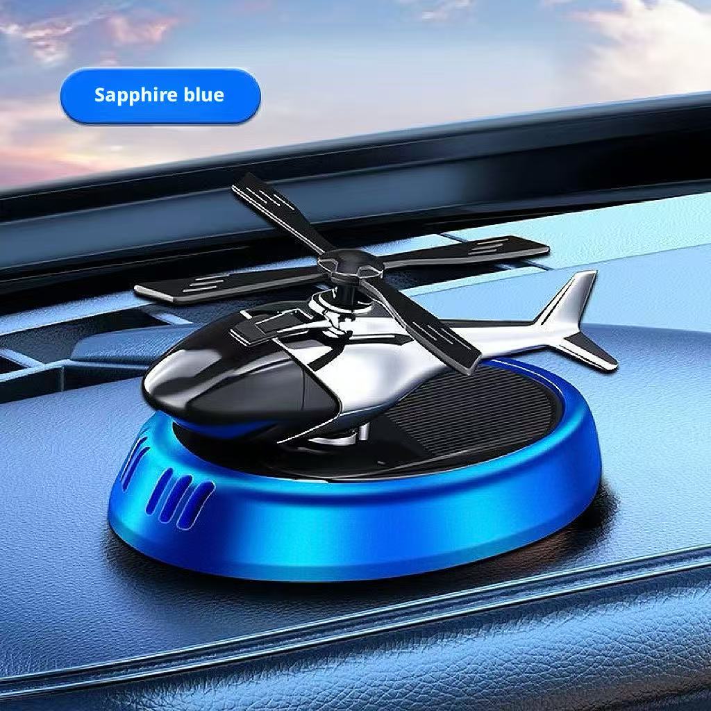 New Solar Rotation Helicopter Car Fragrance Diffuser Premium Auto Perfume Ornament Car Center Console Decor Long Lasting Scent