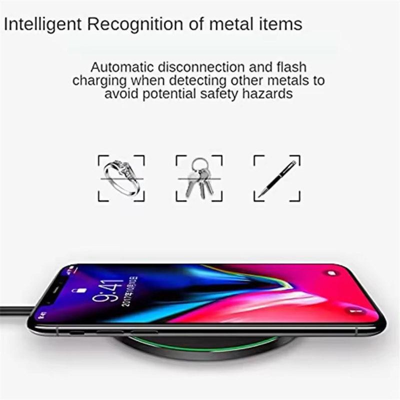Fast Wireless Charger Pad for iPhone 15 14 13 12 11 Pro Max Samsung Galaxy S24 S23 S22 S20 Xiaomi Wireless Charging Station