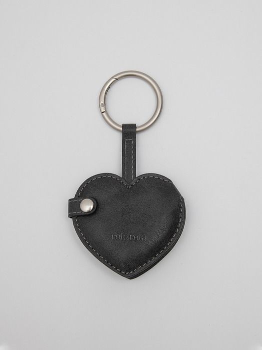ROLAROLA HEART STUD MIRROR KEYRING BLACK