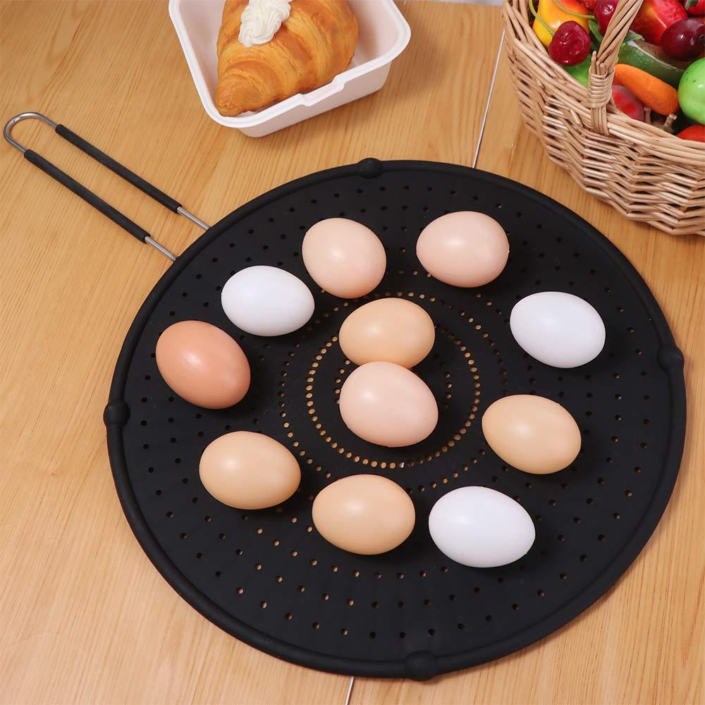 Silicone Splatter Screen Stainless Steel Fry Wall Oil Barrier Net Grease Splatter Guard  Frying Pan