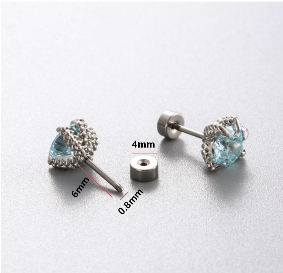 Color Light Couple 1Pc Nail Titanium Steel Screw Ear Nail Dragon Claw Ear Bone Nail Cochlear 3mm/6mm Dragon Scale Shaped  Accessories