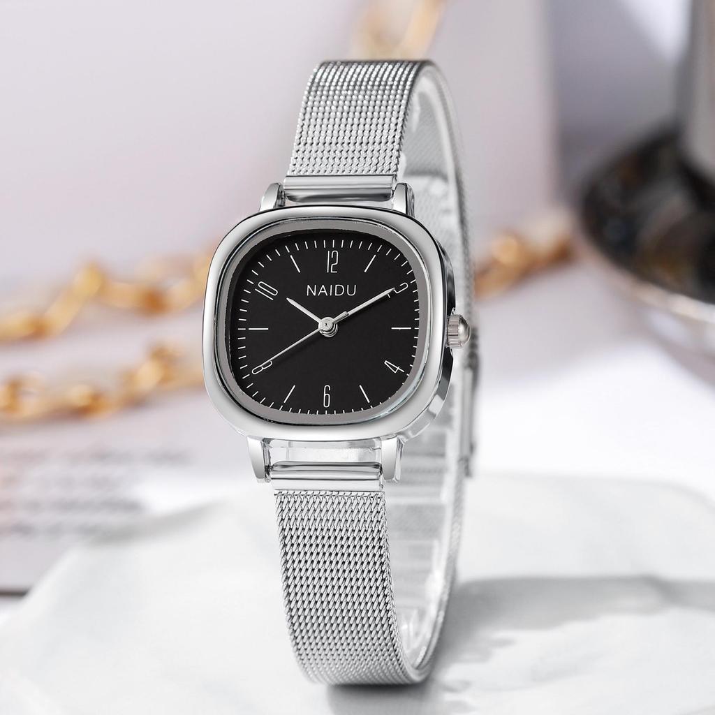 Korean Style Mesh Band Women's Quartz Watch - High-End, Niche, Waterproof Design for Ladies and Students