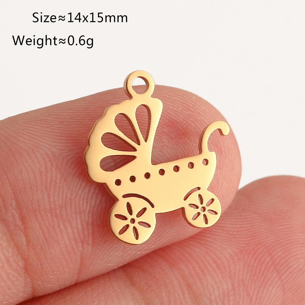 5 Pièces Breloques Empreinte de Pied/Cœur/Ballon à Air pour Bébé Acier Inoxydable Pendentifs d'Amour DIY Bijoux Inaltérables pour Collier Boucle d'Oreille