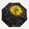 1 Auto Open Jack Skellington, Halloween Town Themed Colorful 8 rib Portable Umbrella for Men and Women, A Compact Commuting Companion Suitab