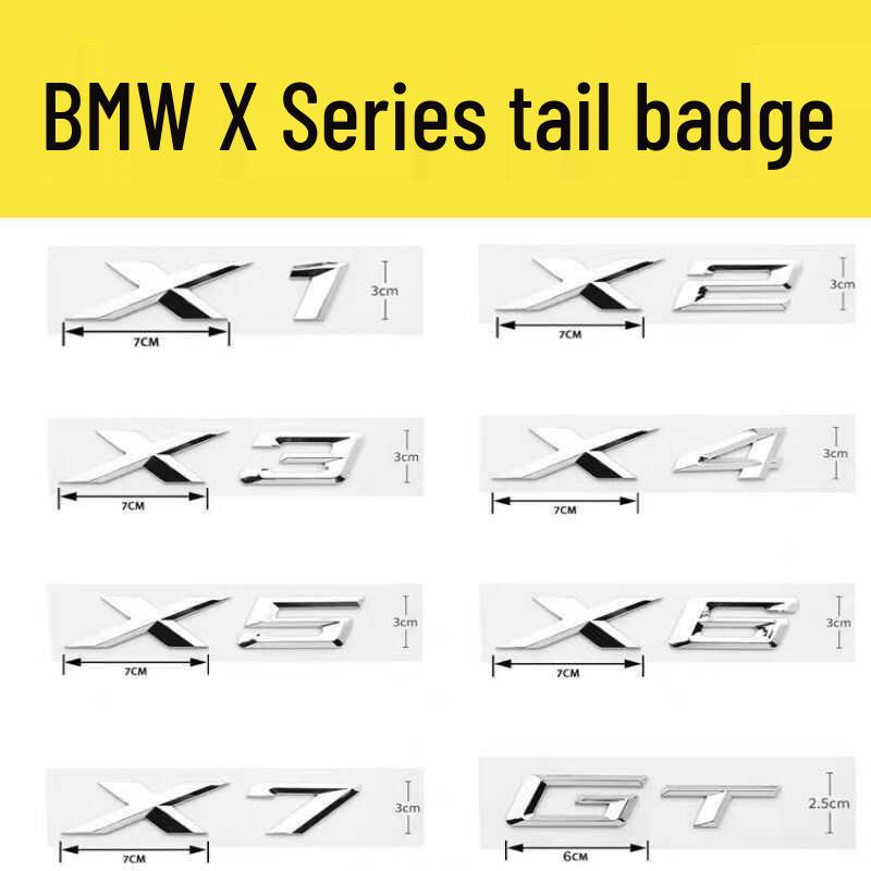 BMW X1-X7 Modified Car 3D Rear Emblem Sticker Letters