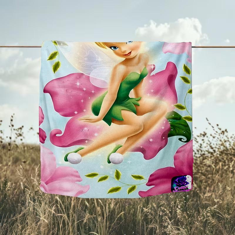 1PC Tinker Sprite Blanket Flannel Throw for Sofa, Indoor, Camping, Living Room, Office, Chair, And Bed Soft Birthday Christmas Gift