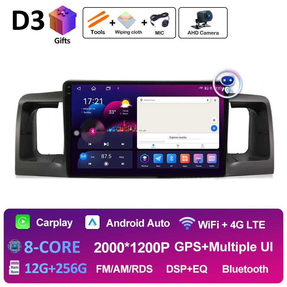 For Toyota Corolla E120 2000 2001 2002 2003 2004 Car Multimedia Video Radio Player DSP Stereo Autoradio Cooling fan Bluetooth 4G