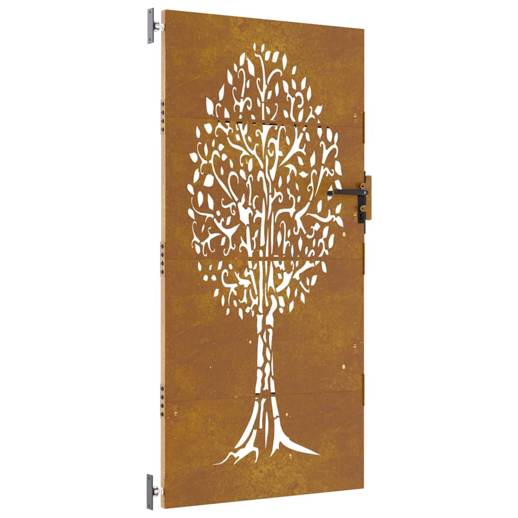 Garden Gate 85 X 175 Cm Corten Steel Tree Design