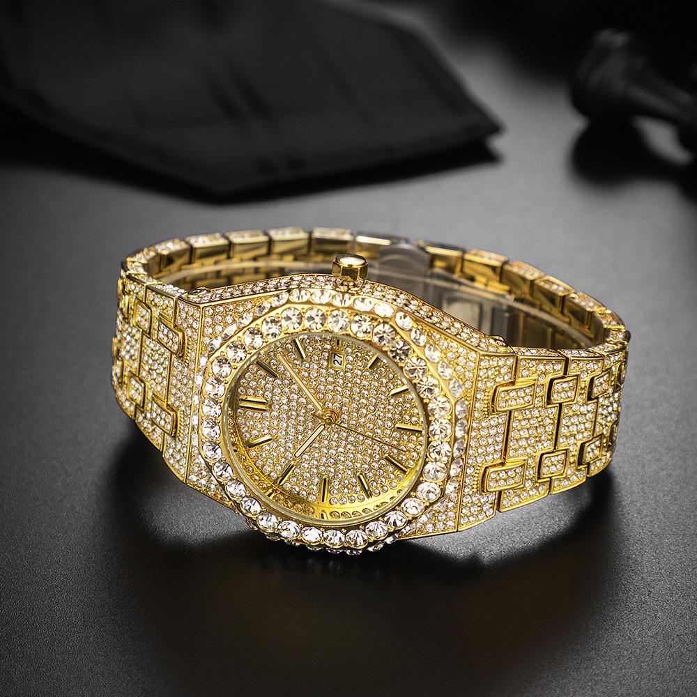 Missfox Watch Gypsy Star Diamond Set Men'S Quartz Watch Fashion Full Diamond Watch