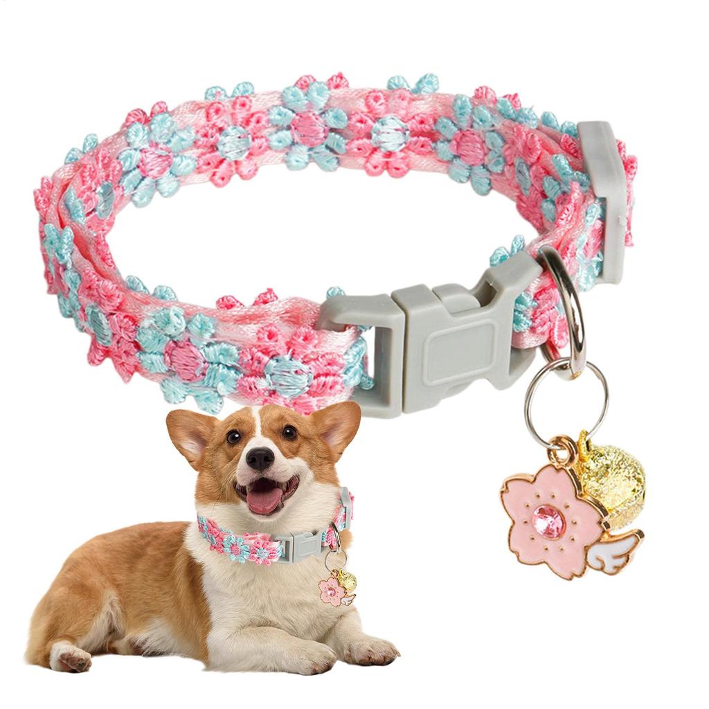 Pet Collar With Bell Colorful Dog Puppy Kitten Collar Adjustable Safety Bell Ring Necklace Cat Collar Anti-lost Pet Supplies