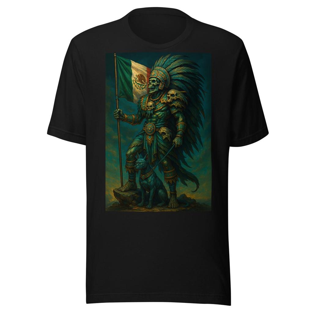 Aztec Warrior Mexican Flag Unisex T-shirt
