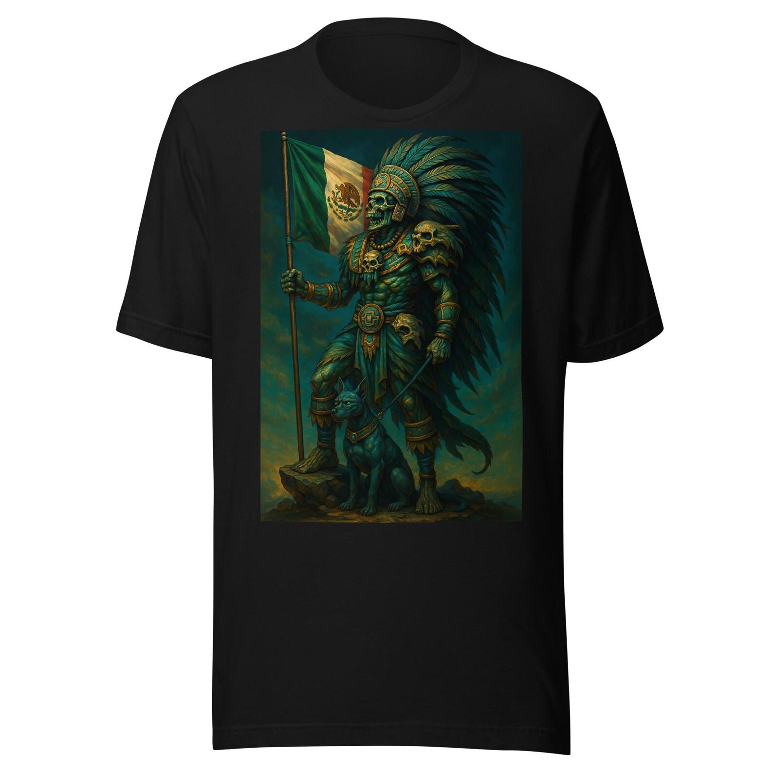 Aztec Warrior Mexican Flag Unisex t-shirt S