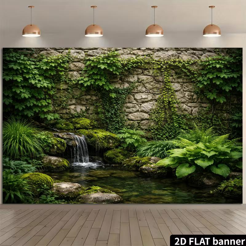 2D Rough Stone Wall Ivy Creek Garden Wall Tapestry