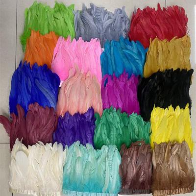 Vibrant Rooster  Tail Feathers Fabric Trim 2M for DIY Crafts,  Carnival Decor, Stage Costumes, Clothing Accessories, Home Decor,