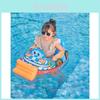 Durable Cartoon Print Swim Ring For Boys Kids Inflatable Fire Truck Excavator Bulldozer Pvc Sitting Loop