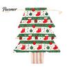 Seasonal Home Decor Christmas Tree Shaped Drawstring Gift Bags, Xmas Hanging Treat Sacks, Small Item Storage Pouches Holiday Candy for Decorations