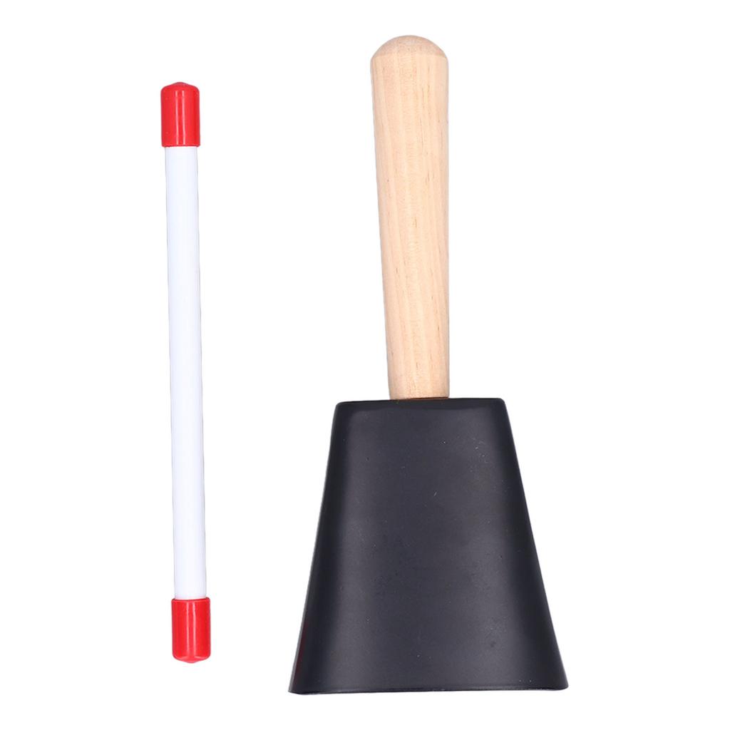 Wooden Handle Steel Cowbell Noise Maker Early Education Percussion Musical Instrument