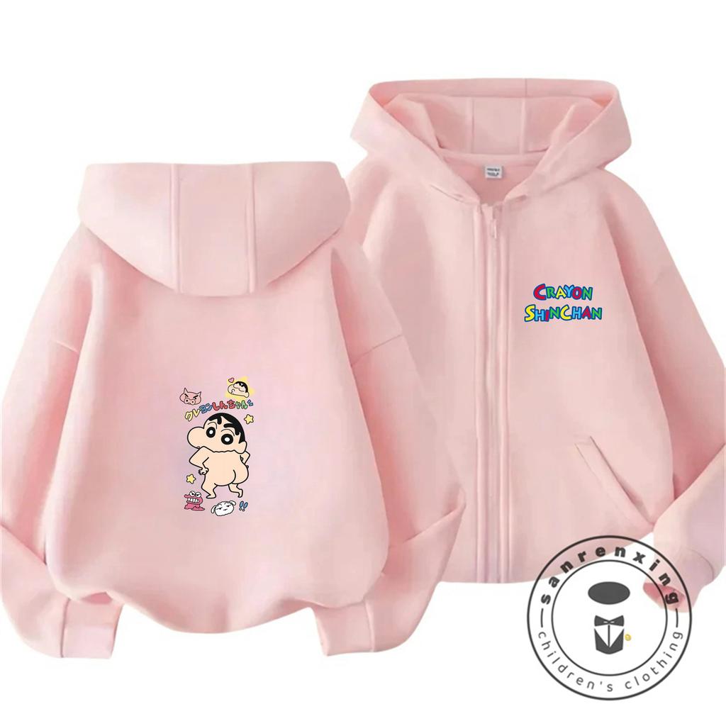 New Kids Zipper Hooded Sweatshirt Cute Cartoon Trendy Winter Outerwear Boys Girls