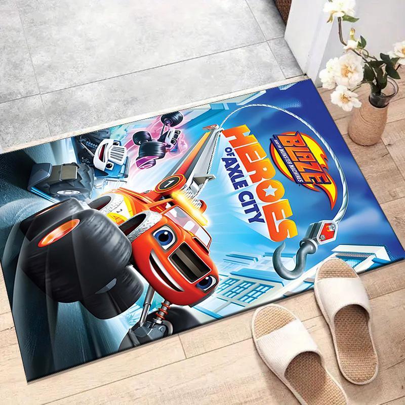 1pz Tappeto Area Stampato Design Blaze e le Macchine Mostro per Camera da Letto Soggiorno Decorazione Casa Tappeti Tappetino Tappetino Antiscivolo Tappeto per Comodino