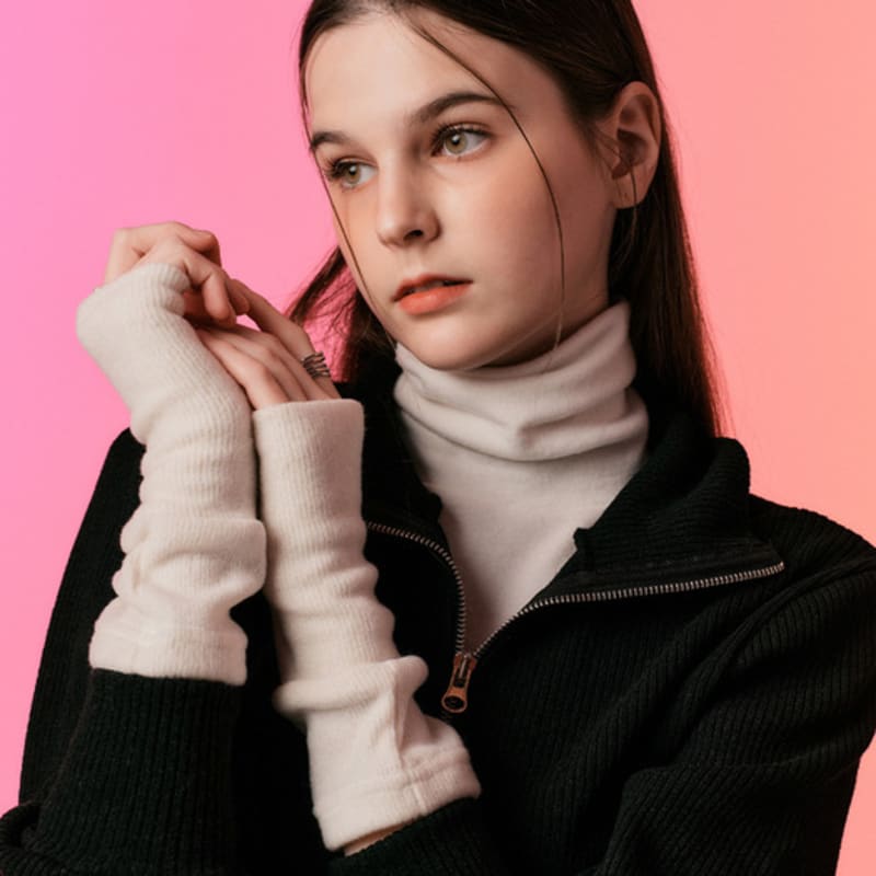 KOLEAT [Heavy Fleece Ver.] Knit Hand Warmer (IVORY) Fall/Winter Gloves Ver.