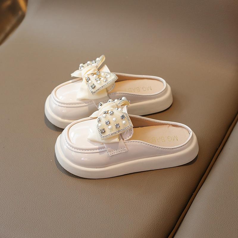

Autumn New Children Leather Shoes for Girls Fashion Korean Style Soft Bottom Princess Bowtie Anti-slippery Versatile Shoes 26