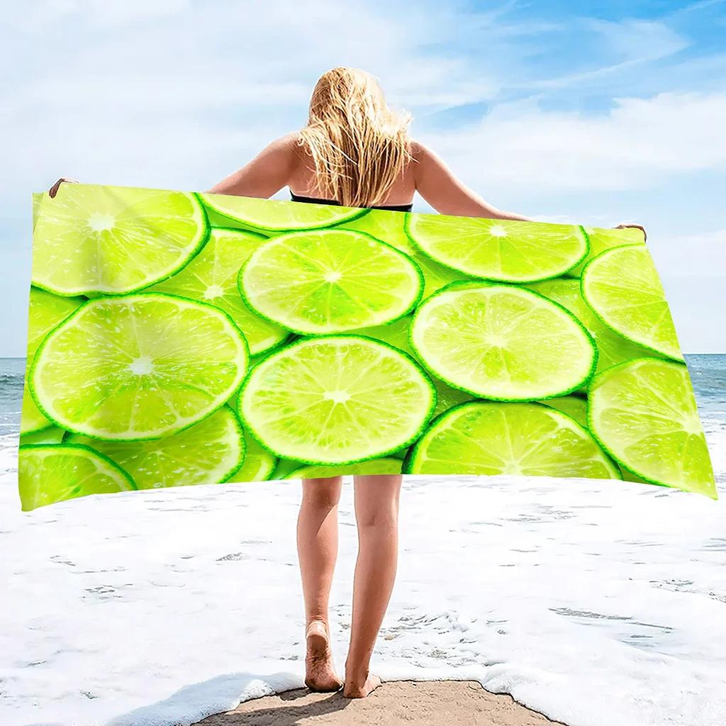 Lemon Sand Free Beach Towel Microfiber Beach Towels,Oversized Beach Camping Towel Quick Dry Towels for Swimming,Sport and Gym
