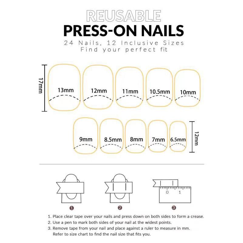24 Piezas Espejo Cromado Uñas Infantiles Presionar Sobre Metálico Puntas de Uñas Postizas Pre-Pegadas Cortas Ovaladas Cobertura Completa Uñas Postizas Para Niñas Juguetes