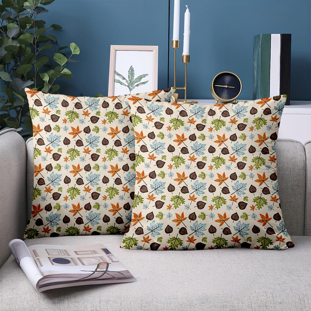 1 pieces -2D flat printing Colorful Leaf Pattern Decorative Throw Pillow Covers Polyester pillowcase sofa decorative cushion cov