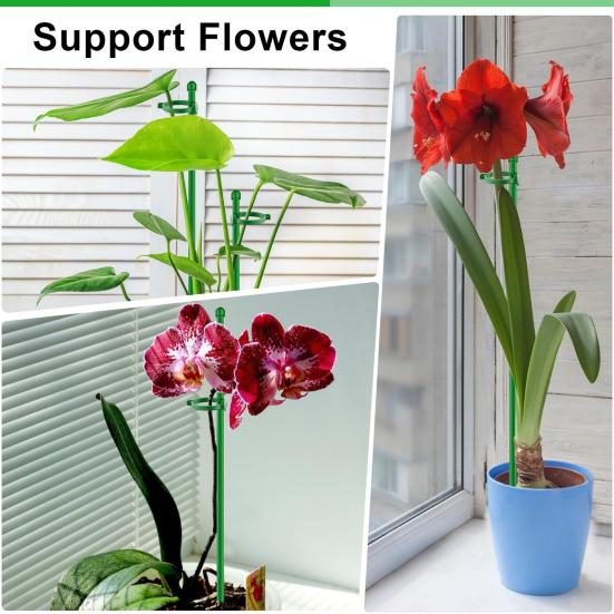 Plant Stakes with Clips Extendable Orchid Support Stake Gardening Plant