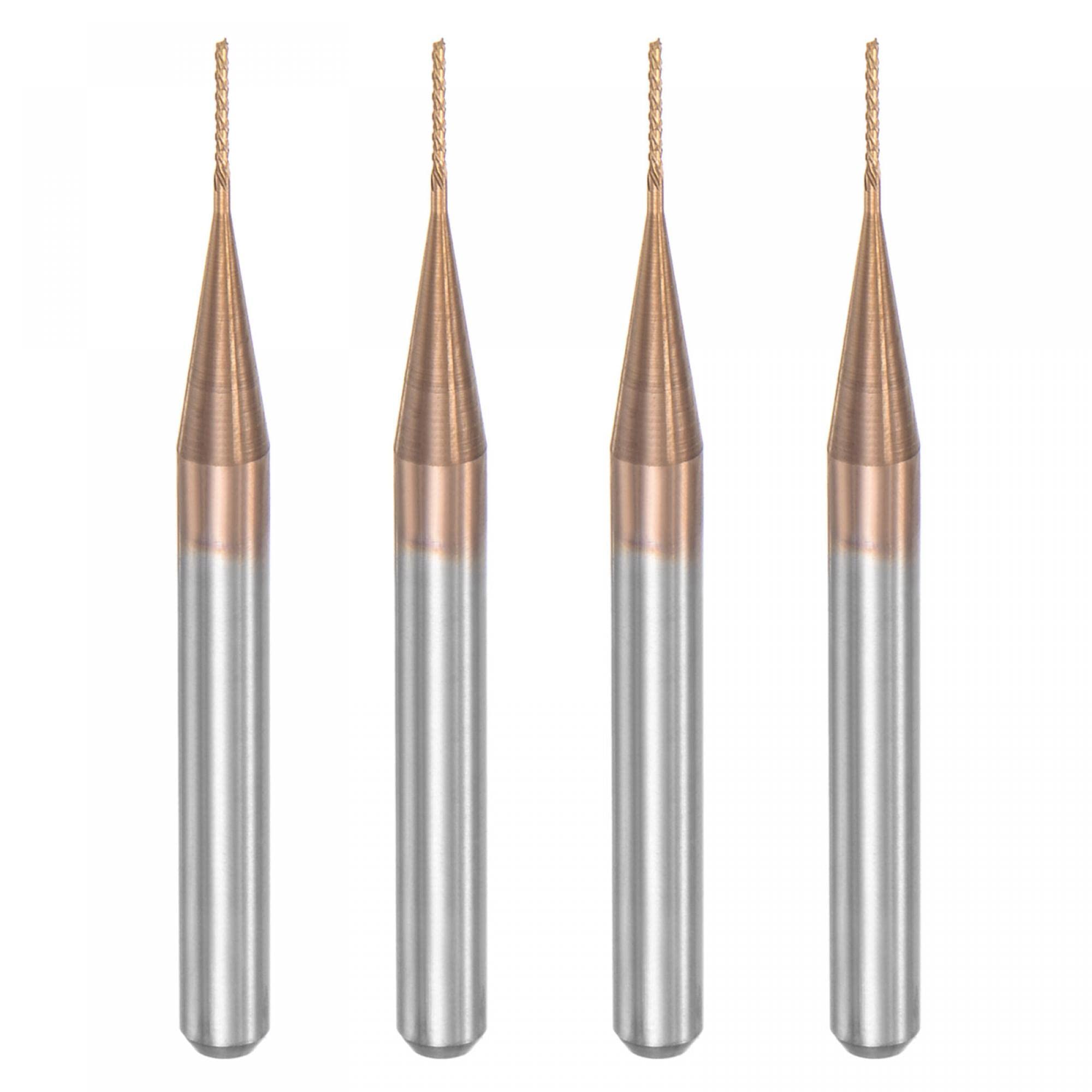 

uxcell End Mill CNC Router Titanium Coated Tungsten Carbide Milling Cutter for and x 4mm Bit, PCB, Plastic, Fiber, Wood, 0.5mm