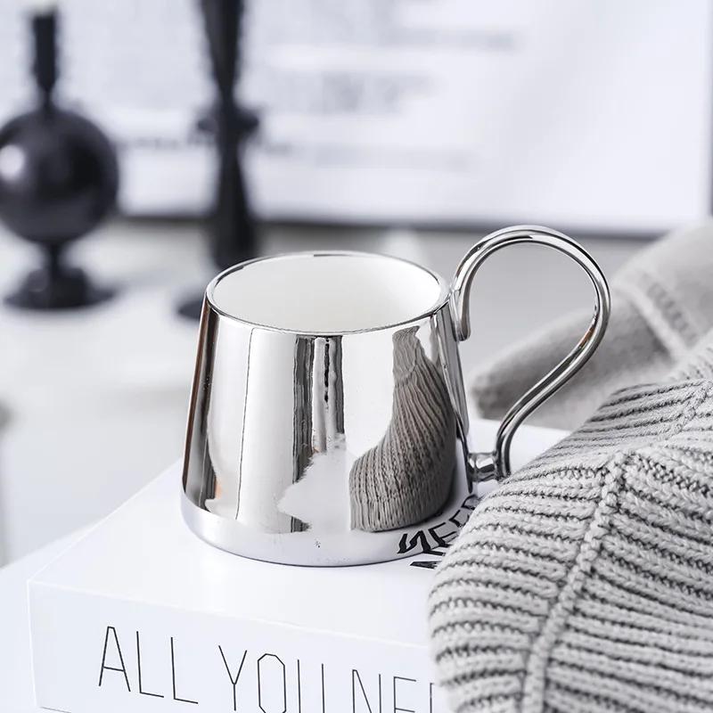 Electroplated Light Luxury Nordic Mug Ceramic Coffee Cup Cups Personalized Gifts Cup for Tea Christmas Mugs