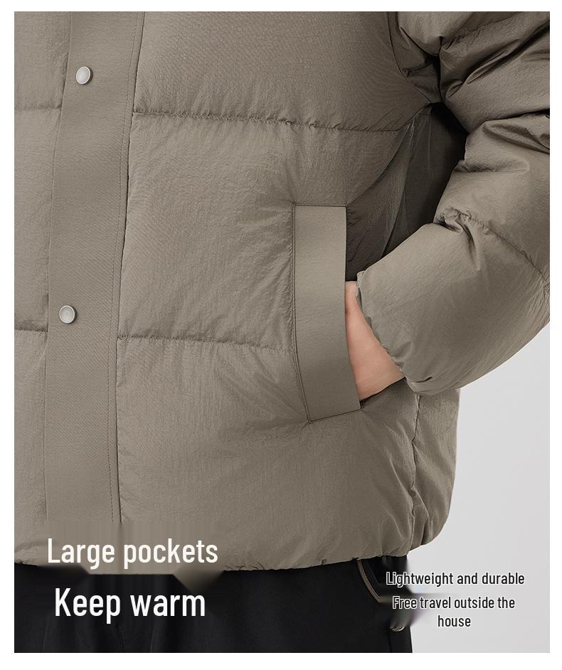 Men's 2025 Fashion Trend Black Hooded Down Jacket - 90% Down, Thick & Warm
