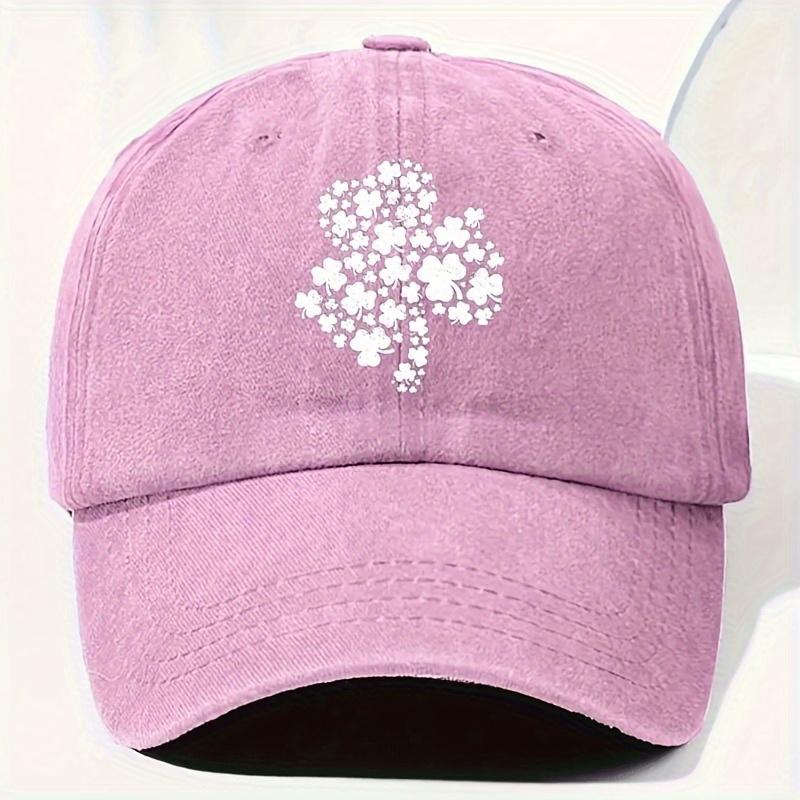 Verstellbare Baseballkappe im Retro-Stil mit Kleeblatt-Printmuster, Outdoor-Sonnenhut, modisch und lässig für den täglichen Gebrauch