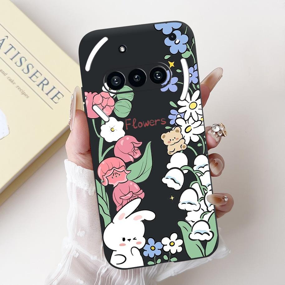 For Nothing Phone 3A Case A059 Cover Fashion Flower Soft Silicone Black Shockproof Cover On Nothing Phone3A 3 A 3APro A059P Capa