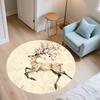 Laufendes Reh,Runder Teppich,Teppich für Wohnzimmer Schlafzimmer Sofa Spielzimmer Dekor,Rutschfeste Fußmatte
