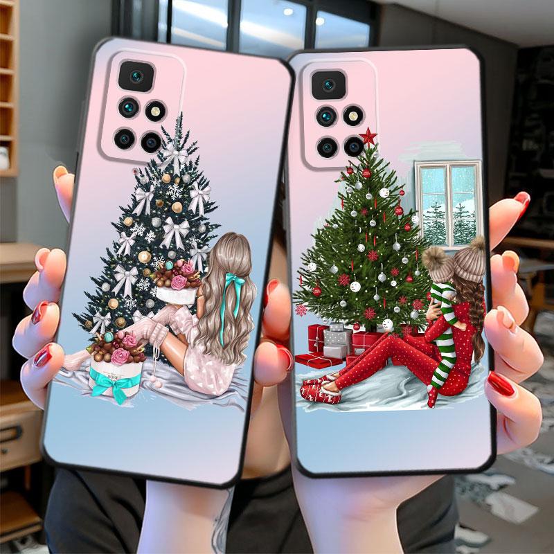 Frohe Weihnachten Mädchen Baum Silikon Funda Hülle Coque für Realme 6 5 9i 8i 7 5s V25 6s Narzo 7i 8 9 Pro 8 9 5G SE C17 7Pro 9Pro