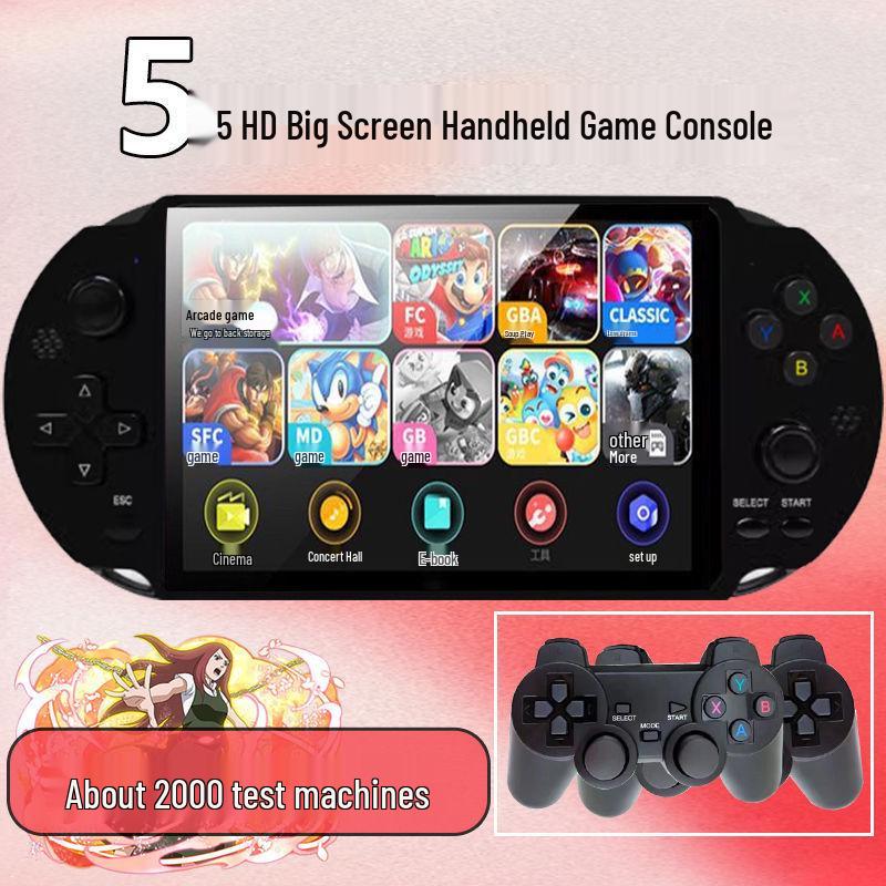 7-Inch HD Handheld Game Console with Joystick and Retro Arcade Games