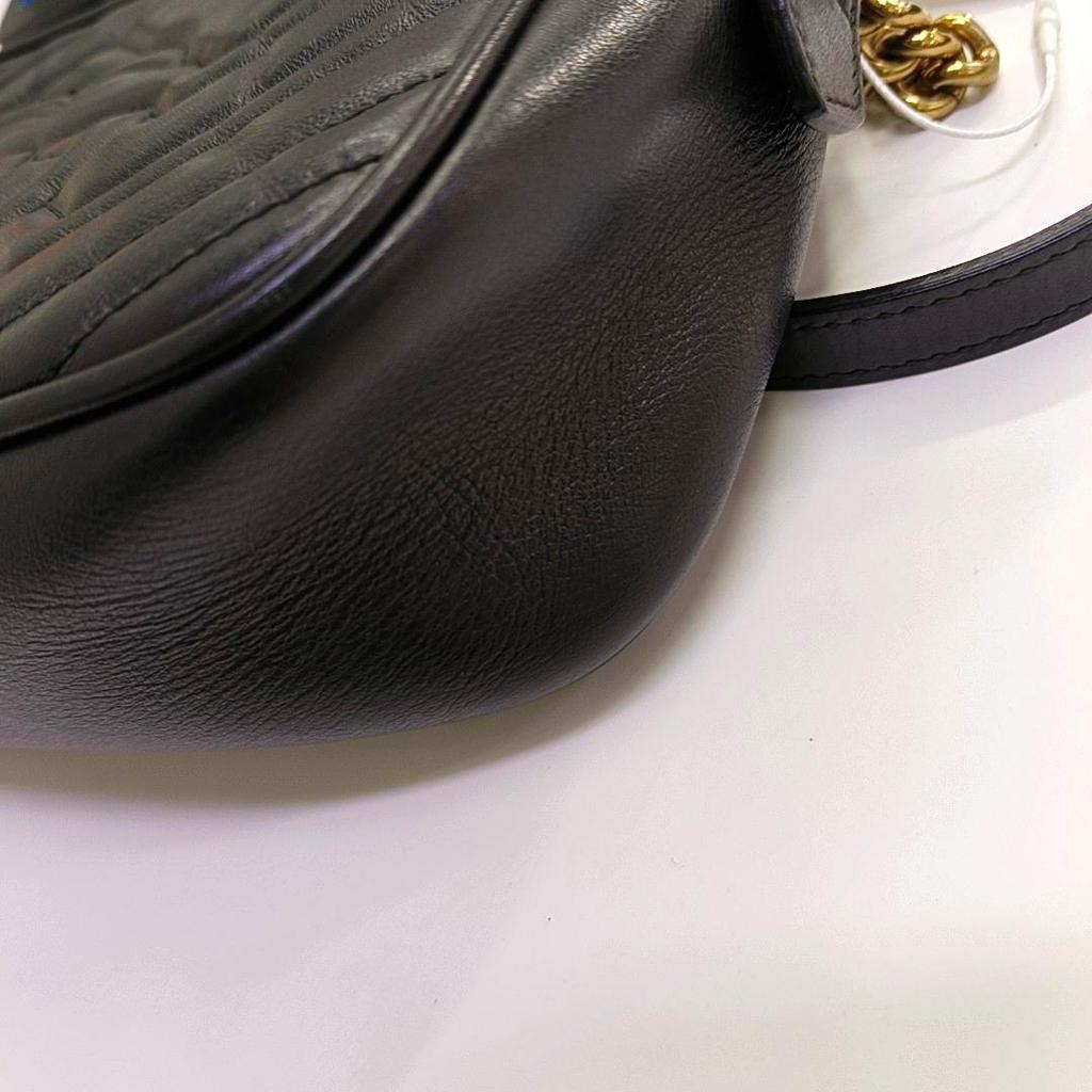 [Pre-Owned] Gucci GG Marmont Small Matelassé Shoulder Bag 'Black' - Good #14GGZK2