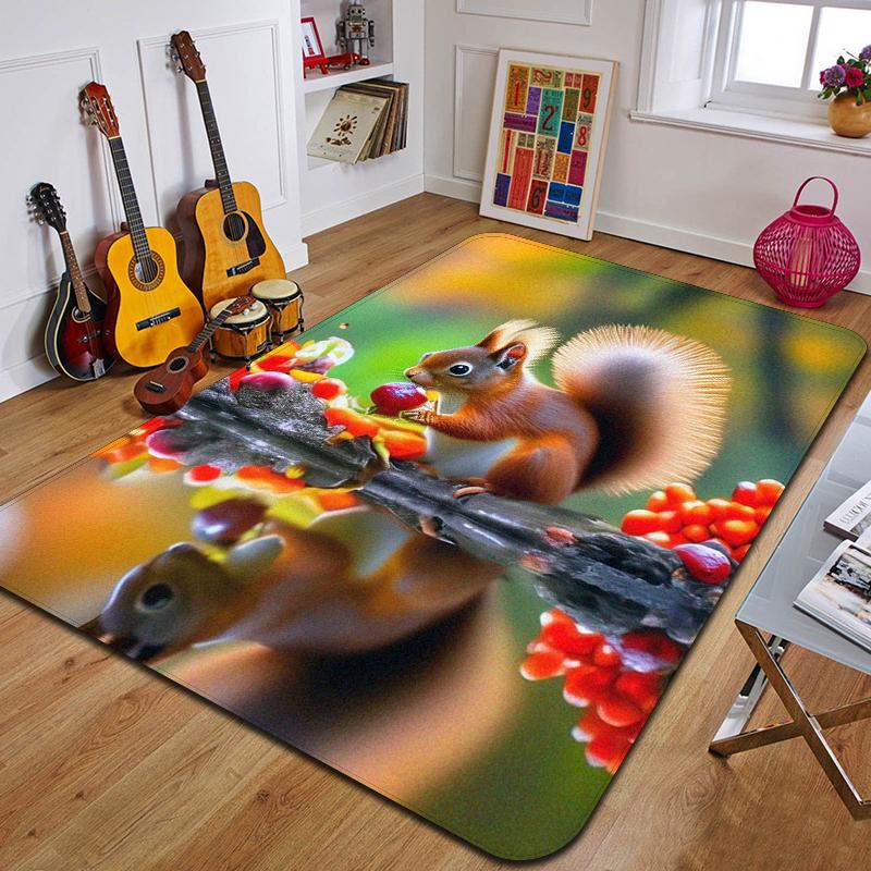 S-Eichhörnchen Gedruckter Teppich Mode Yogamatte Rutschfester Teppich Schlafzimmerdekoration Außenteppich Schlafzimmer Geburtstagsgeschenk
