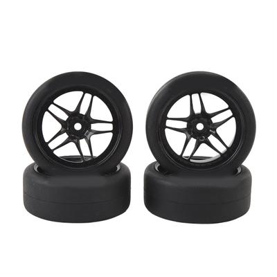 4 Stück RC Reifen Räder Felgen Sets 12mm Sechskant Räder Felgen Gummireifen Breite 26mm für 110 RC Rennwagen