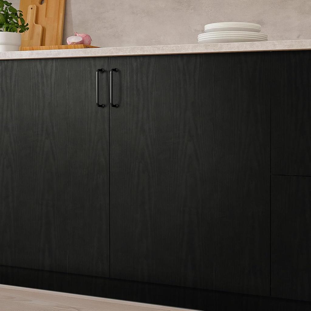 Black Thicken Contact Paper Wood Peel and Stick Wall Sticker Vinyl Waterproof Self Adhesive Wallpaper Removable for Wall in R