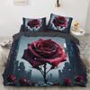 3D Floral Bedding Set Duvet/Quilt/Comforter Cover Sets Flower Bed Linen Red Rose Design Custom King Queen Full Size 260x240