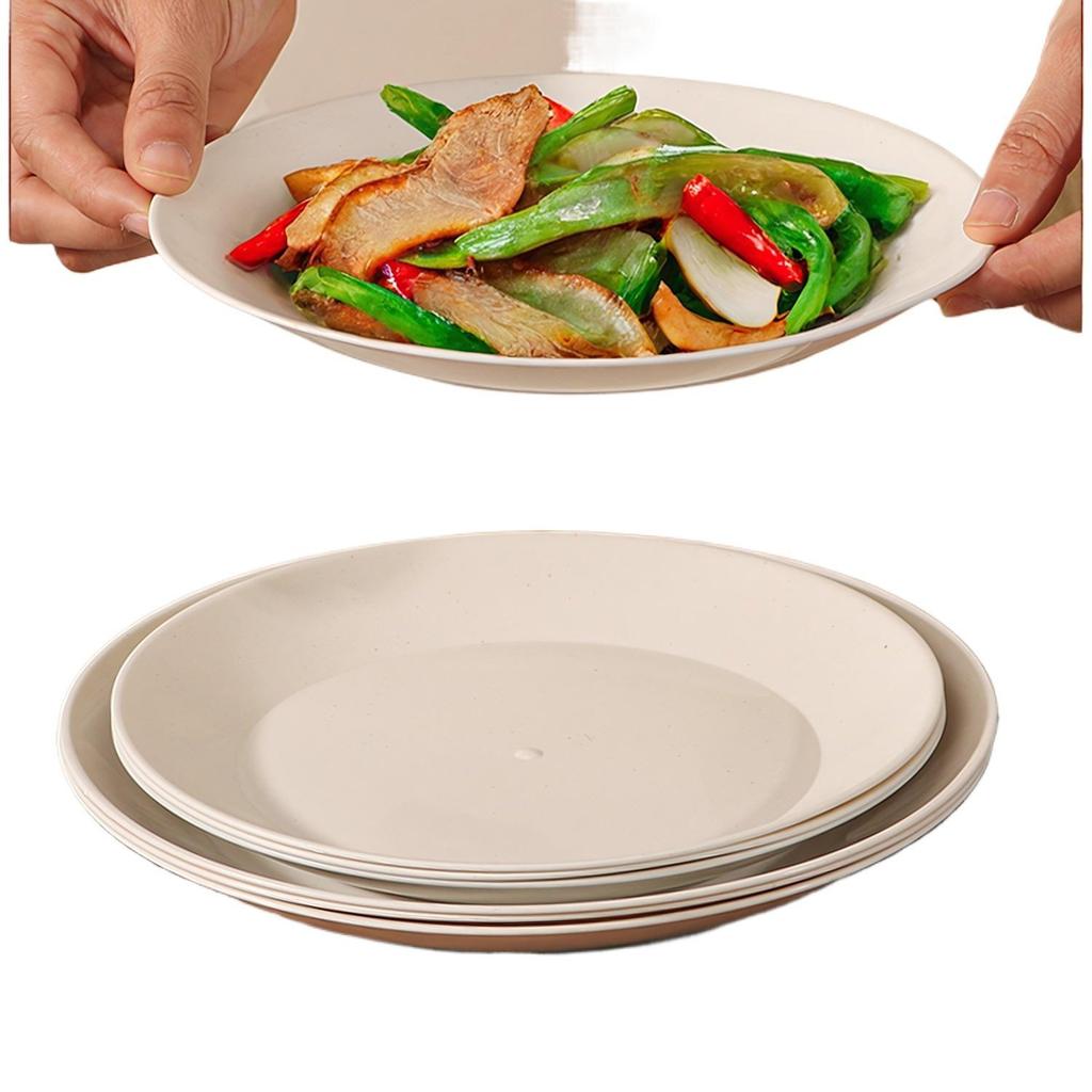 Large Round Disposable Dinner Plate - Thickened Rice Husk, Food-Grade, Ideal for Weddings & New Year Celebrations