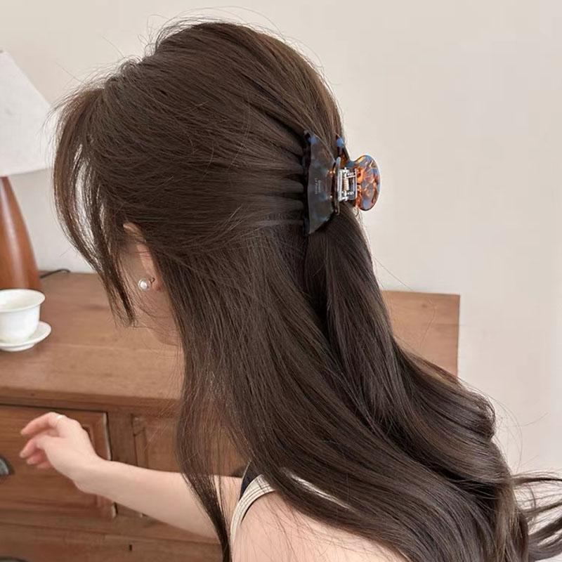 6.5cm Elegant Acetate Hair Claw Medium Size Sweet Hair Clip Crab Shark Clip for Women Hair Accessories Headwear