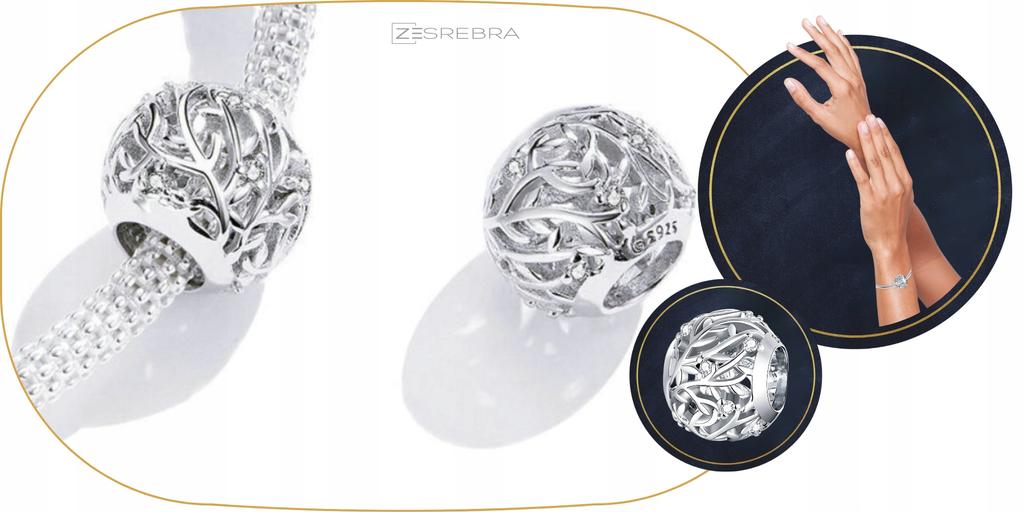 Charms Twigs 925 Leaves Pendant Bead Charms Pr. S925