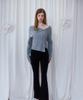 ROSEFRANTZ Unbalance Collar Button Knit [Gray]