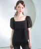 VIVACIOUS Snow Oganza Puff Blouse Black