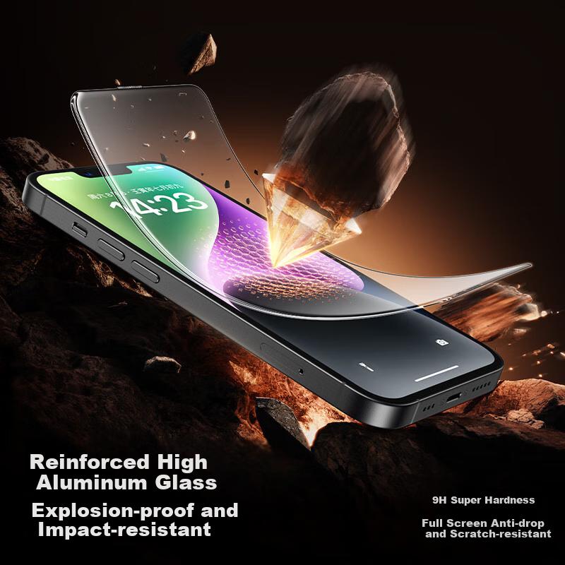 IPhone 13 Tempered Glass Screen Protector, with IPhone 14 And 16e for IPhone 13 Pro, Shockproof, Smooth Touch Feel, Earpiece Dust Protection, 2-Pack