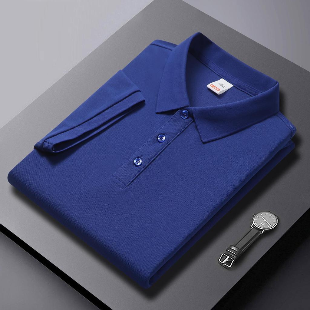 Solid Color High-End Polo Shirt Short-Sleeved T-shirt Printing Men and Women Lapel Clothes