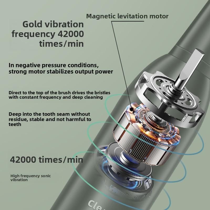 Elektrische Zahnbürste, Wiederaufladbare Schallzahnbürste für Erwachsene, automatisch, weichborstig, wasserdicht, Paarzahnbürste